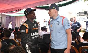 CS Ababu Namwamba having a dialogue with a WRC rally driver